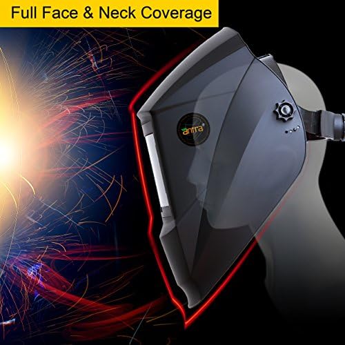Antra True Color Auto Darkening Welding Helmet Wide Shade Range 4/7-13 Solar Power AH7-220-0000 TIG, MIG/MAG, MMA, Grinding 6+1 Extra Lens Covers