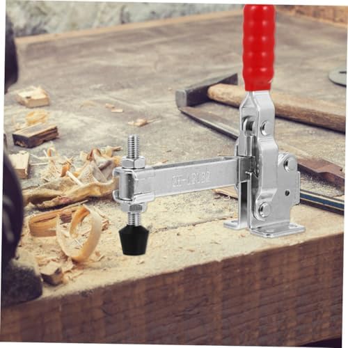 2pcs Welding Toggle Clamps with Rubber Tip, Iron Fixed Clamp for Woodworking and Welding Fixtures, Quick Release Workholding Device for Workshop Positioning