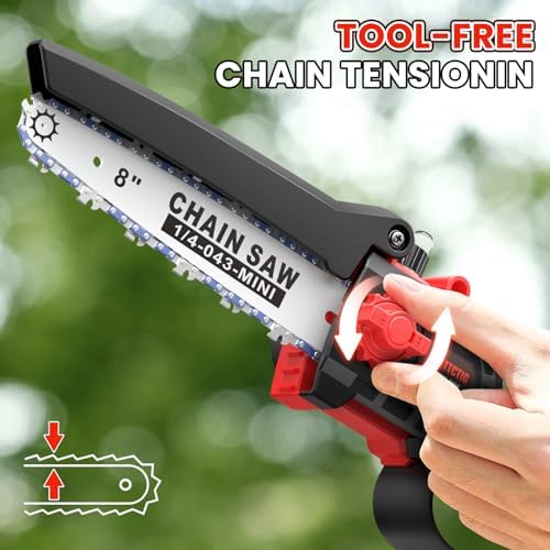 2-in-1 Cordless Pole Saw, 8 Inch Mini Chainsaw, 6.6-Ft Electric Pole Saws