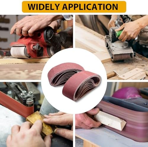 9 Pack 6x48 Sanding Belts,3 Each of 40 60 80 Grits Aluminum Oxide Belt Sander Paper,6 Inch x 48 Inch Abrasive Sanding Belts for Wood & Paint Sanding,Metal Polishing