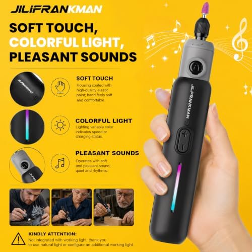 Mini Cordless Brushless Rotary Tool Kit, Brushless Motor, 5 Speed, Max.25000 RPM, 65 Accessories, Engraving Pen, for 3D Printer Sanding, Polishing, Drilling, Carving, DIY Crafts