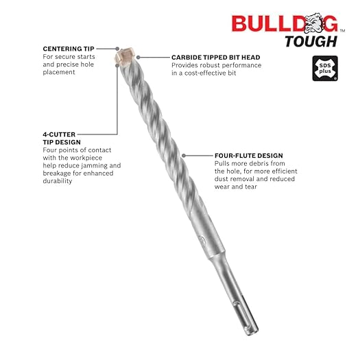 Bosch HC4C2041CC 1/4 in. X 4 in. X 6 in. SDS-Plus® Bulldog™ Tough Rotary Hammer Bit - Bulk 100 Pack