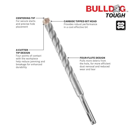 Bosch HC4C2011CC 3/16 in. x 4 in. x 6 in. SDS-Plus® Bulldog™ Tough Rotary Hammer Bit - Bulk 100 Pack
