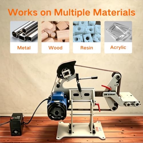JLD Professional Belt Grinder Sander, 2x72 Inch Belt, 1500W Electric Motor with 2.2KW VFD, 3sets of Grinding Kits with 3 Grinding Methods,Vertical and Horizontal Operation Includes 3 Sanding Belts.