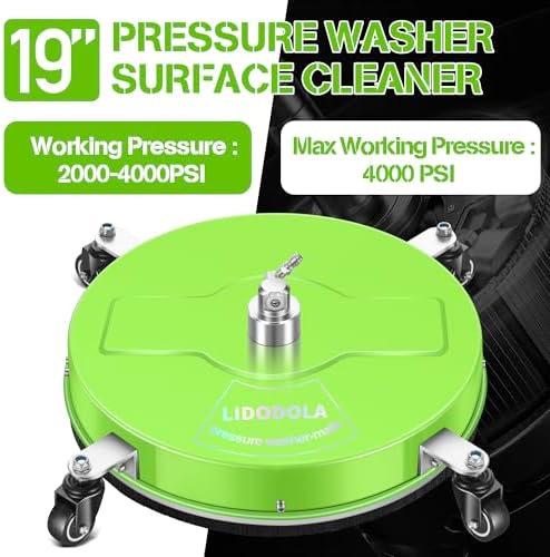LidoDola 19'' Pressure Washer Surface Cleaner Green, Power Washer Accessory