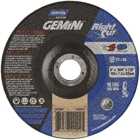 Norton Abrasives Cut Off Wheel Gemini 6 Inch Cutting Wheel, Right Angle Grinder Cutting Wheel, Pack of 25 cutting discs