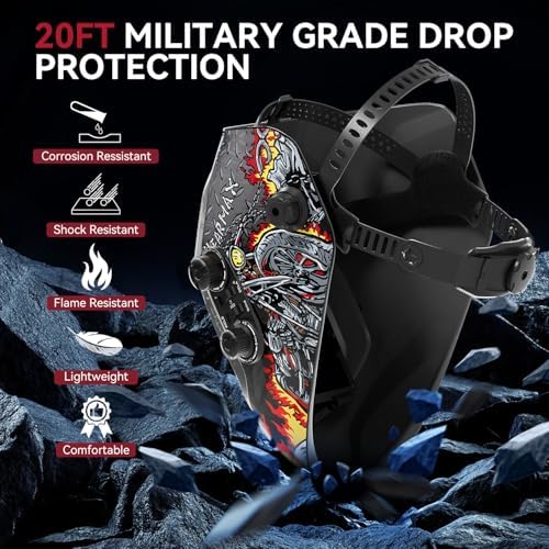 ARCCAPTAIN Auto Darkening Welding Helmet, 3.94"X3.66" Large Viewing Screen