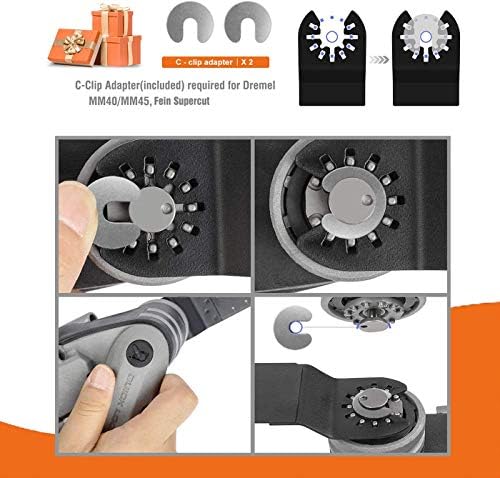 LEILUO 50Pcs Bi-Metal Oscillating Saw Blades, Multitool Blade Set, Metal