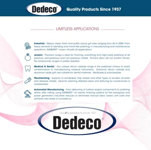Dedeco Sunburst Radial Bristle Discs - 1/2” (12mm) Dia, Snap On, TC Bristles - Cleaning Buffer Polisher Rotary Tool Accessories, Fine 600 Grit (Pumice) Pink Aluminum Oxide - 30 Piece Per Pack