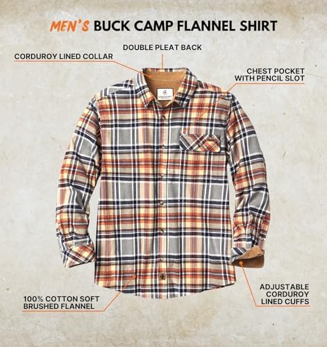 Legendary Whitetails Mens Flannel Long Sleeve Button Down 100% Cotton Shirt