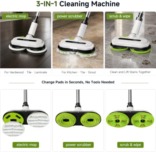 VMAI Cordless Electric Floor Scrubber & Mop with Cleaning Solution