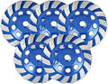 SALI 5PCS 4.5 Inch Concrete Grinding Wheels 14 Turbo Diamond Segments 5/8-11 Arbor Diamond Grinding Wheel Fit for Paint, Epoxy, Mastic, Coating Removal