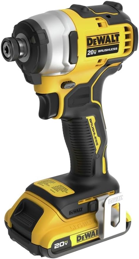 DEWALT DCF809D1R 20V MAX ATOMIC Lithium-Ion Brushless 1/4 in. Cordless Impact Driver Kit (2 Ah) (Renewed)