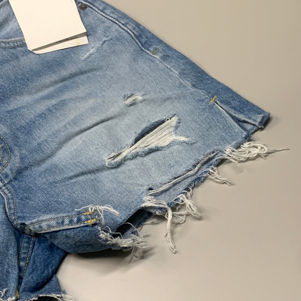 ETICA Fern High Rise Shorts Certified Organic Rip Current Size 27 EW178335