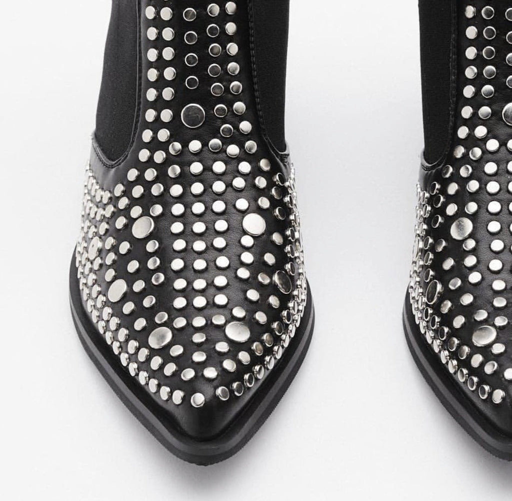 Plus size rivet elastic women's boots