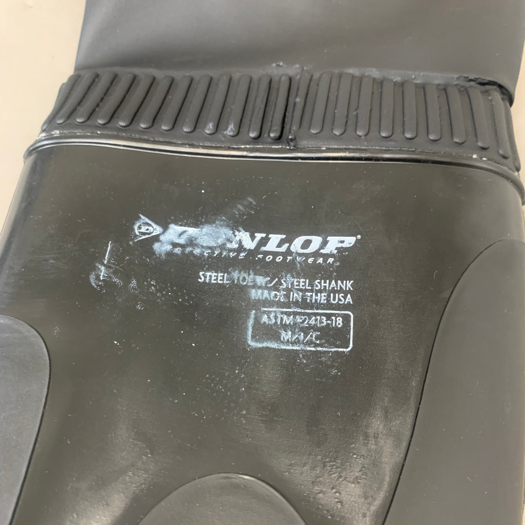 DUNLOP Hip/Thigh Wader Steel Toe Boots Steel Toe Unisex Sz 9 Black/Grey 86056