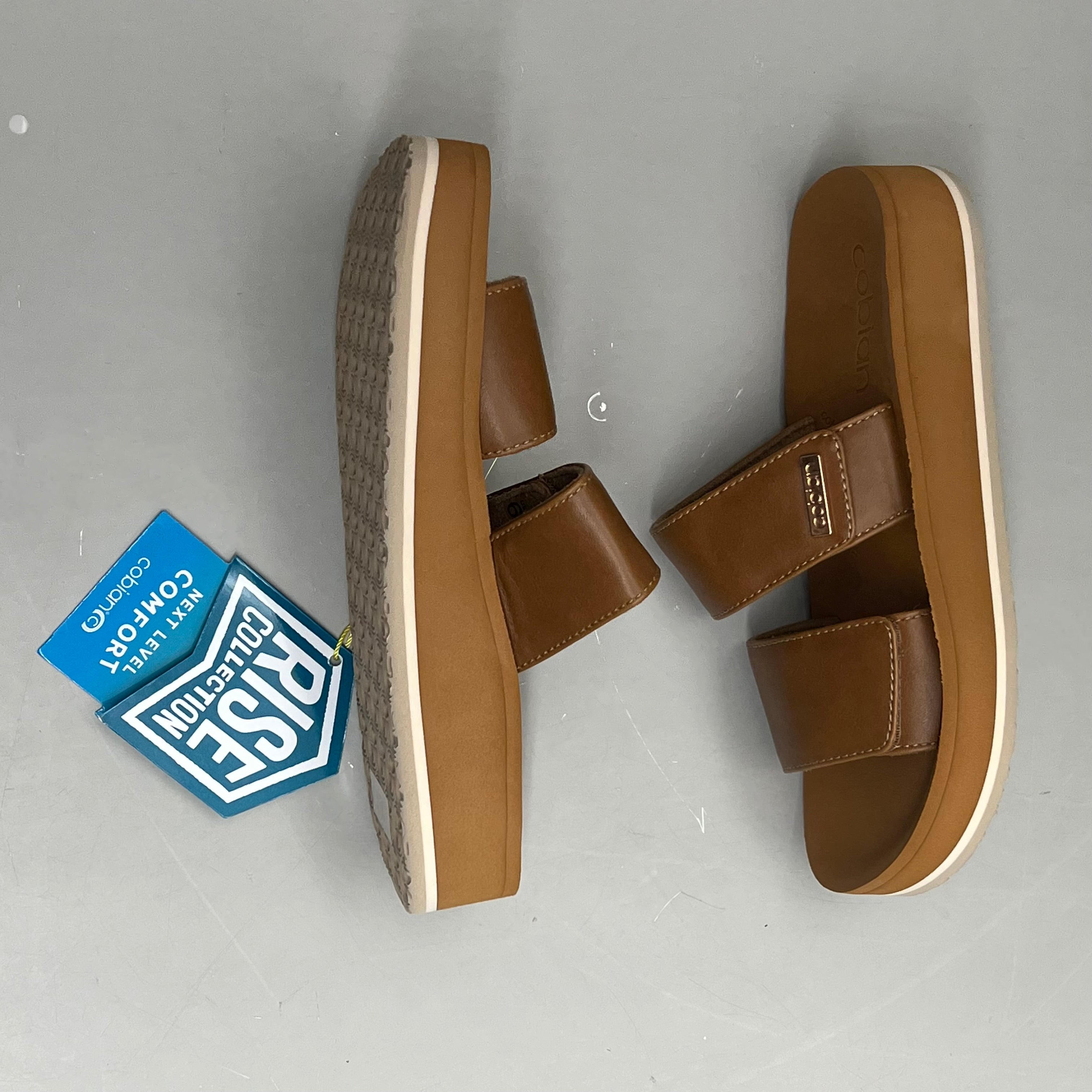 COBIAN Dana Rise Elevated Flatform Style Slide Women's Sz 6 Tan DNA24-230-06