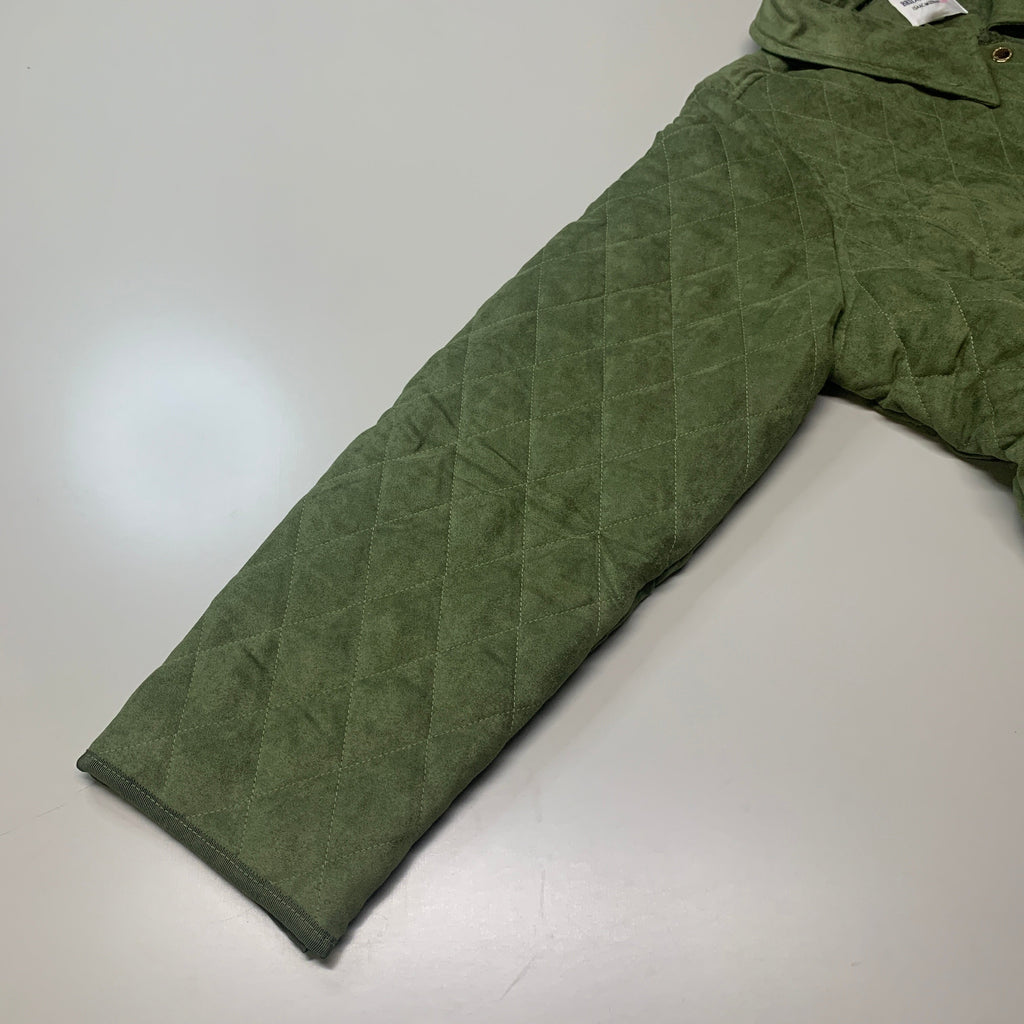 BRIDGE HAMPTON ISSAC MIZRAHI LIVE! Faux Suede Coat Full Snap Up Basil Size 2X
