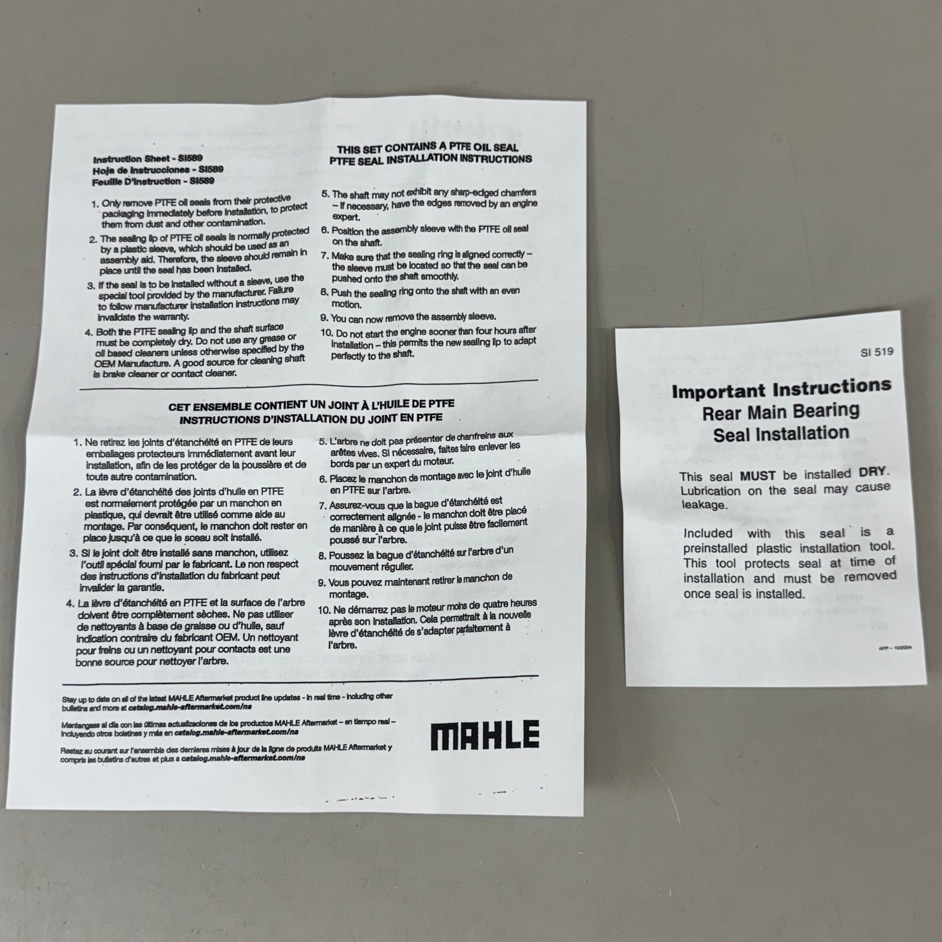 MAHLE Original Rear Main Seals For Cummins 48384