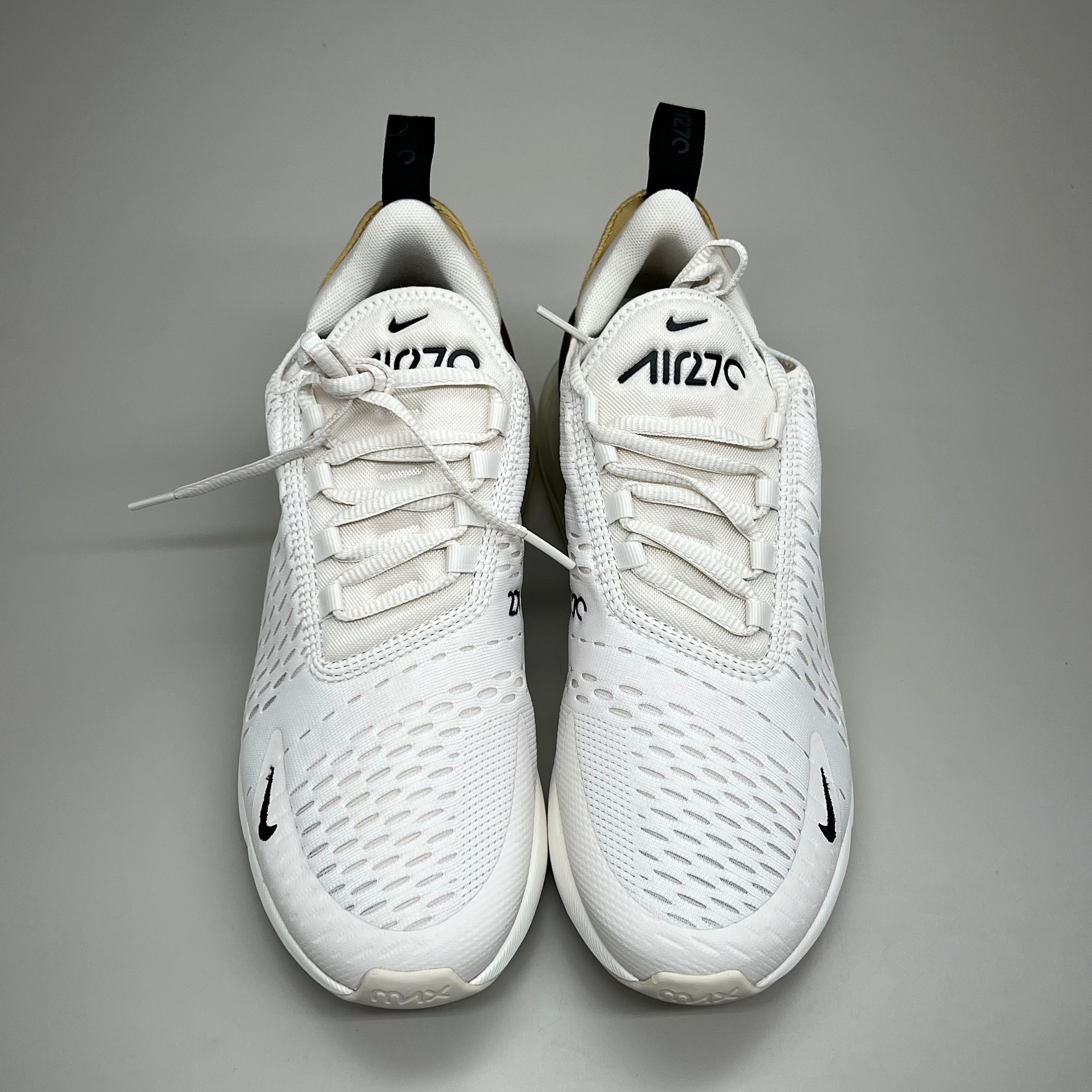 NIKE W Air Max 270 Foam Insole Mesh Shoes Women's Sz 7 White Gold DZ77736 001