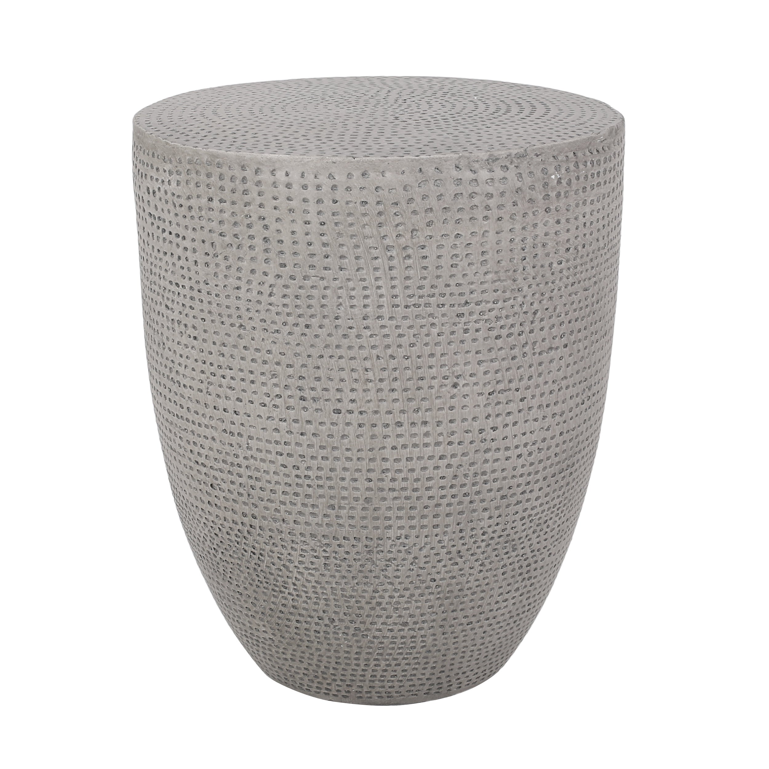 Modern Outdoor Lightweight Concrete Side Table with Natural Finish