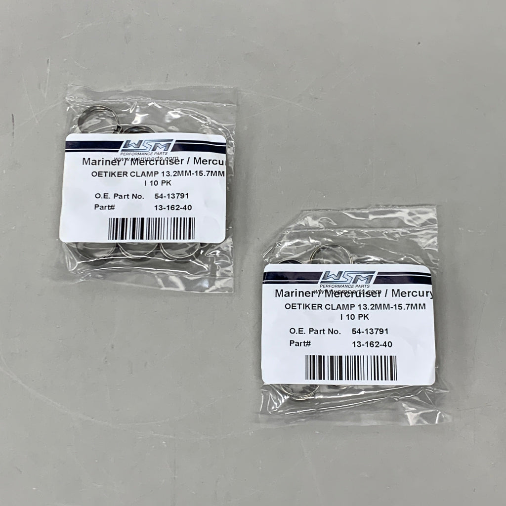 WSM Set of 2-10 PACKS! Oetiker Hose Clamp 013.2mm-015.7mm Silver 13-162-40