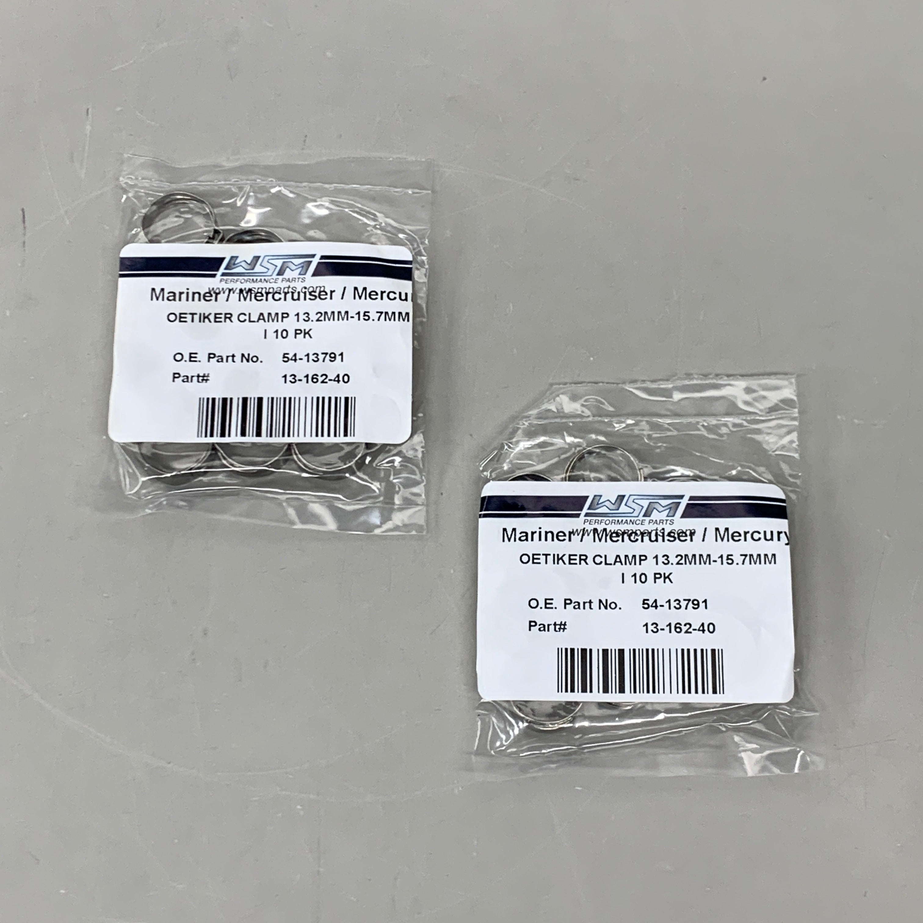 WSM Set of 2-10 PACKS! Oetiker Hose Clamp 013.2mm-015.7mm Silver 13-162-40