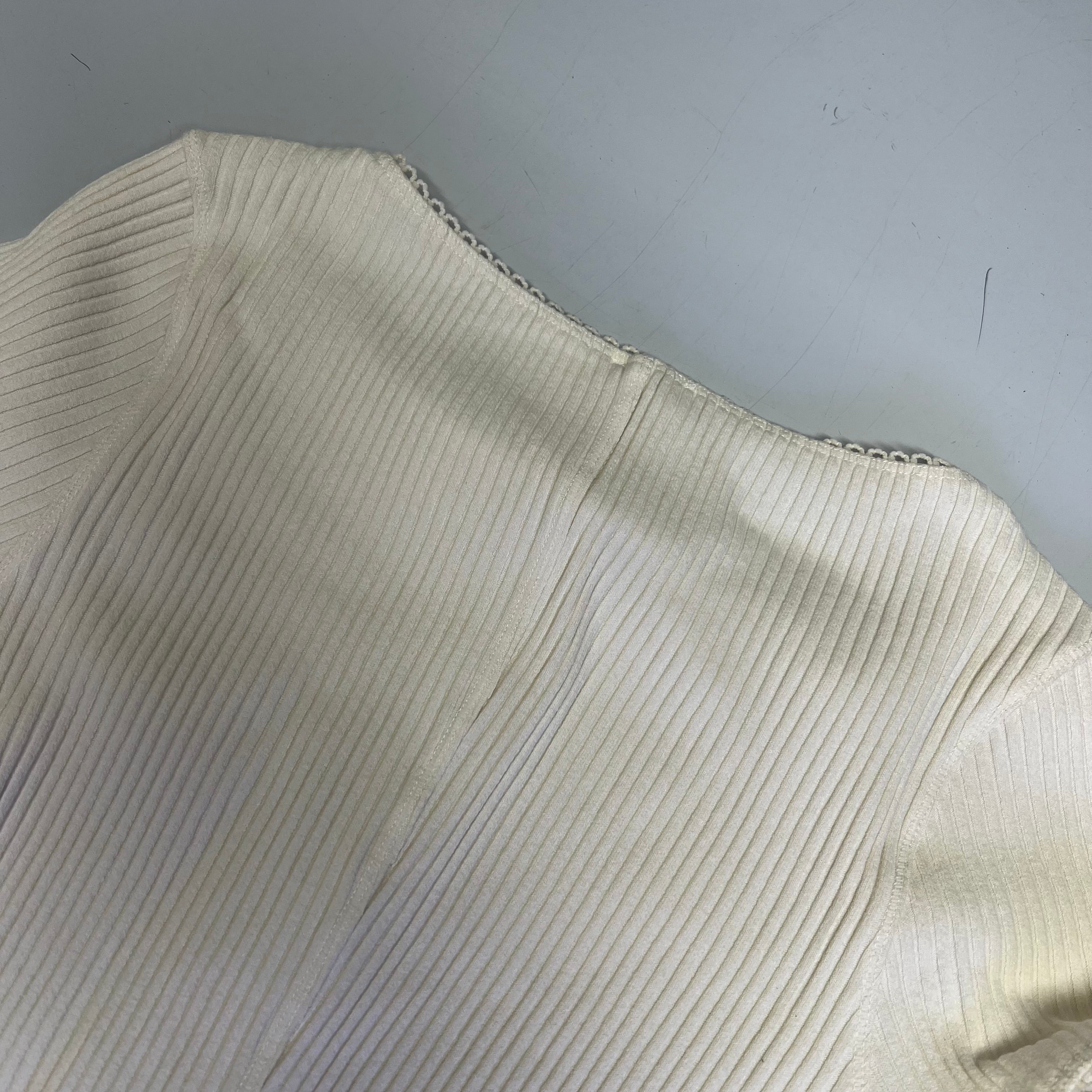 FREE PEOPLE Ribbed Cap Sleeve Most Wanted Cardi Women's Sz L Ivory 92736032