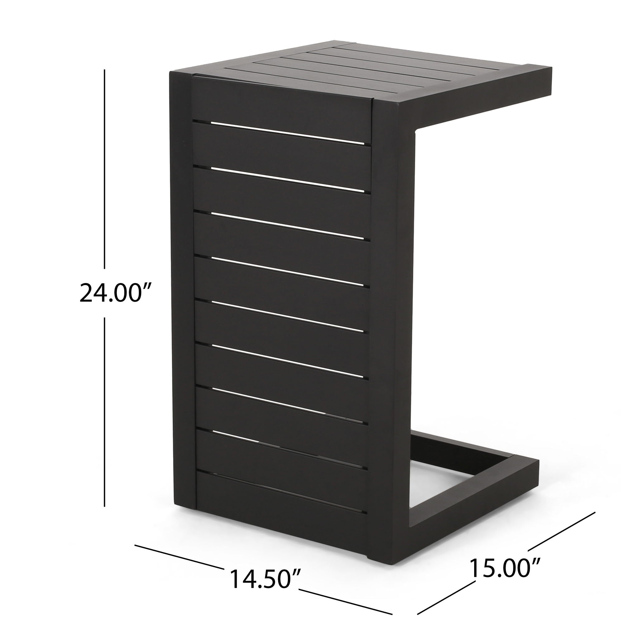 Aluminum Outdoor C-Shaped Side Table for Patio