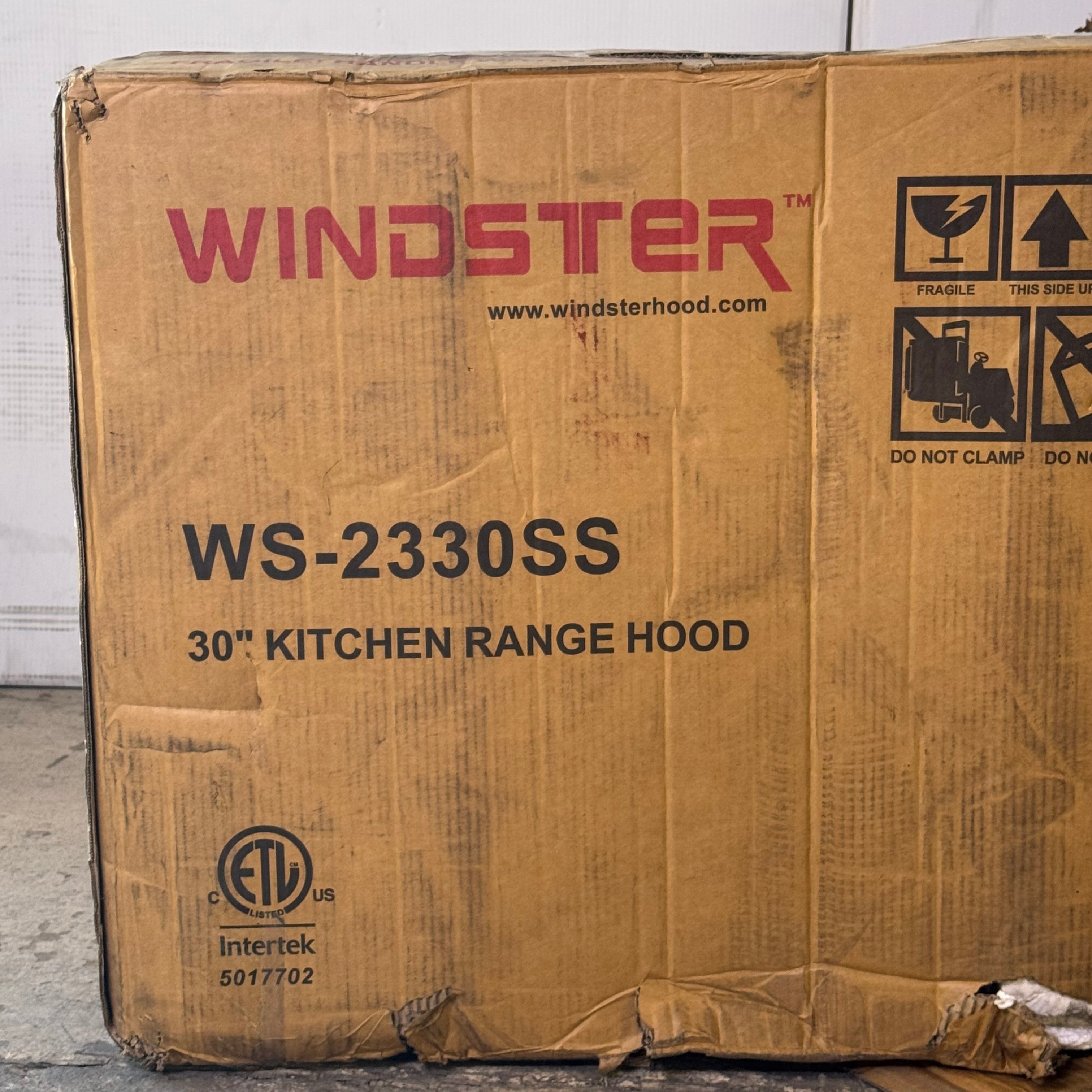 WINDSTER Kitchen Range Hood 30" Grey WS-2330SS