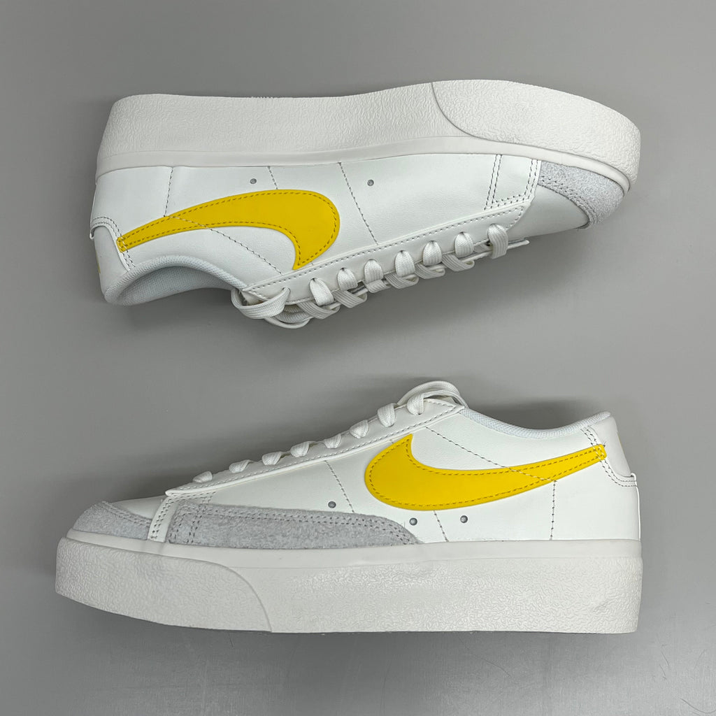 NIKE Shoes Blazer Low Cut Platform Sneaker Sz Women's 6.5 Men's 5 Yellow/Grey/White