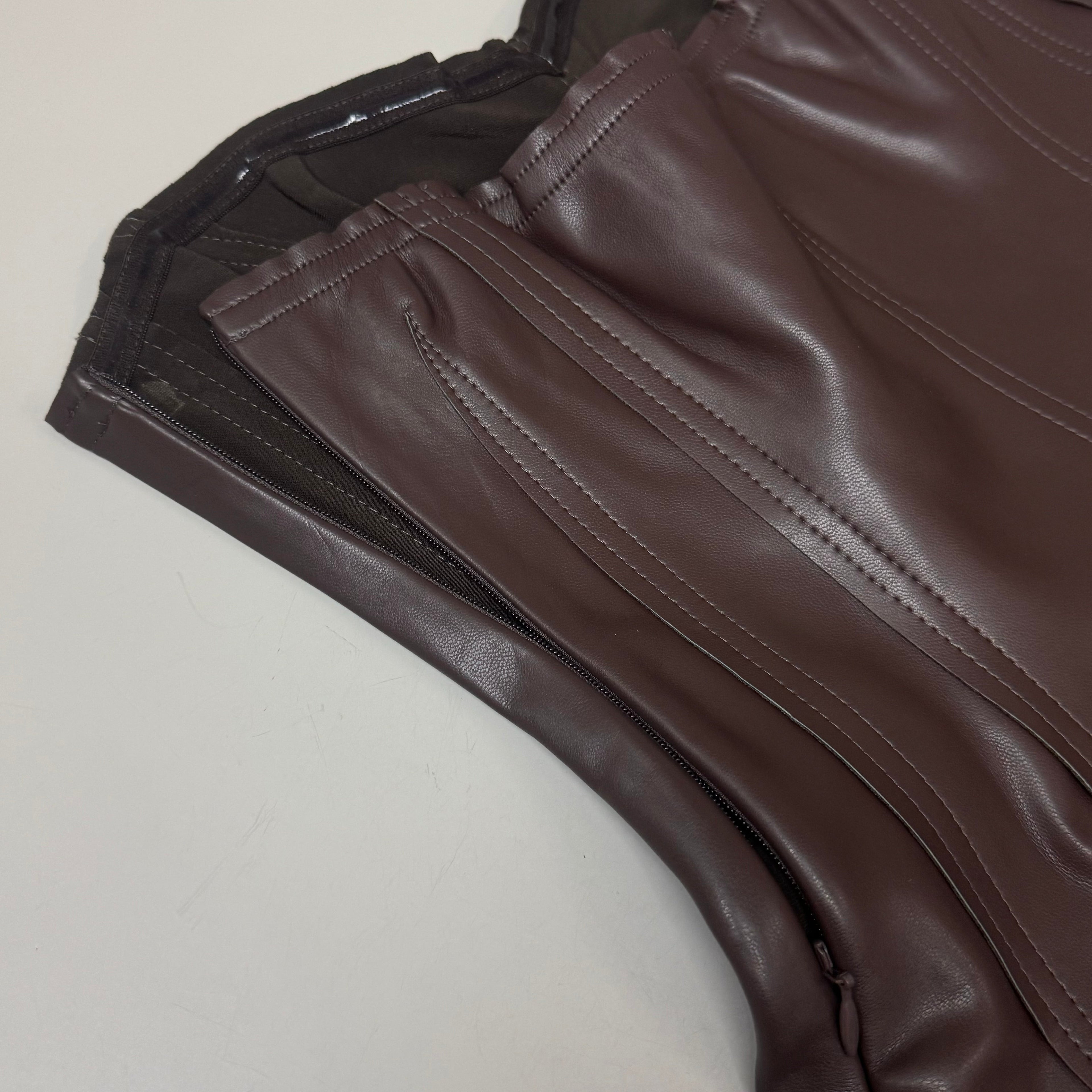 NORMA KAMALI Strapless Grace Mini Dress Unlined Women's Sz L/40 Chocolate