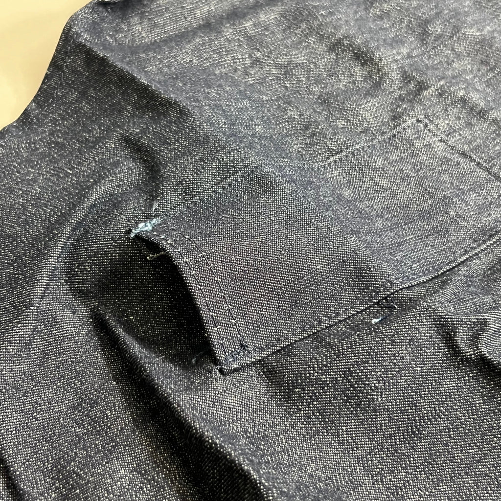 (4 Pack) Tubular Tie 100% Cotton Multi-Pocket Denim Jean Style Apron OSFM Blue