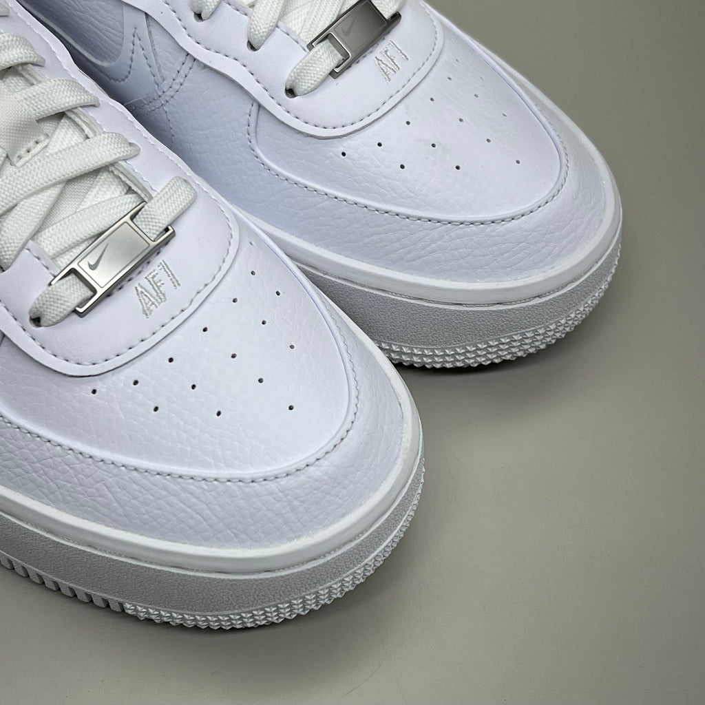 NIKE Air Force 1 PLT.AF.ORM Tapered Toe Shoes Sz Women's 8.5 White/Pink/Blue FN7180-100