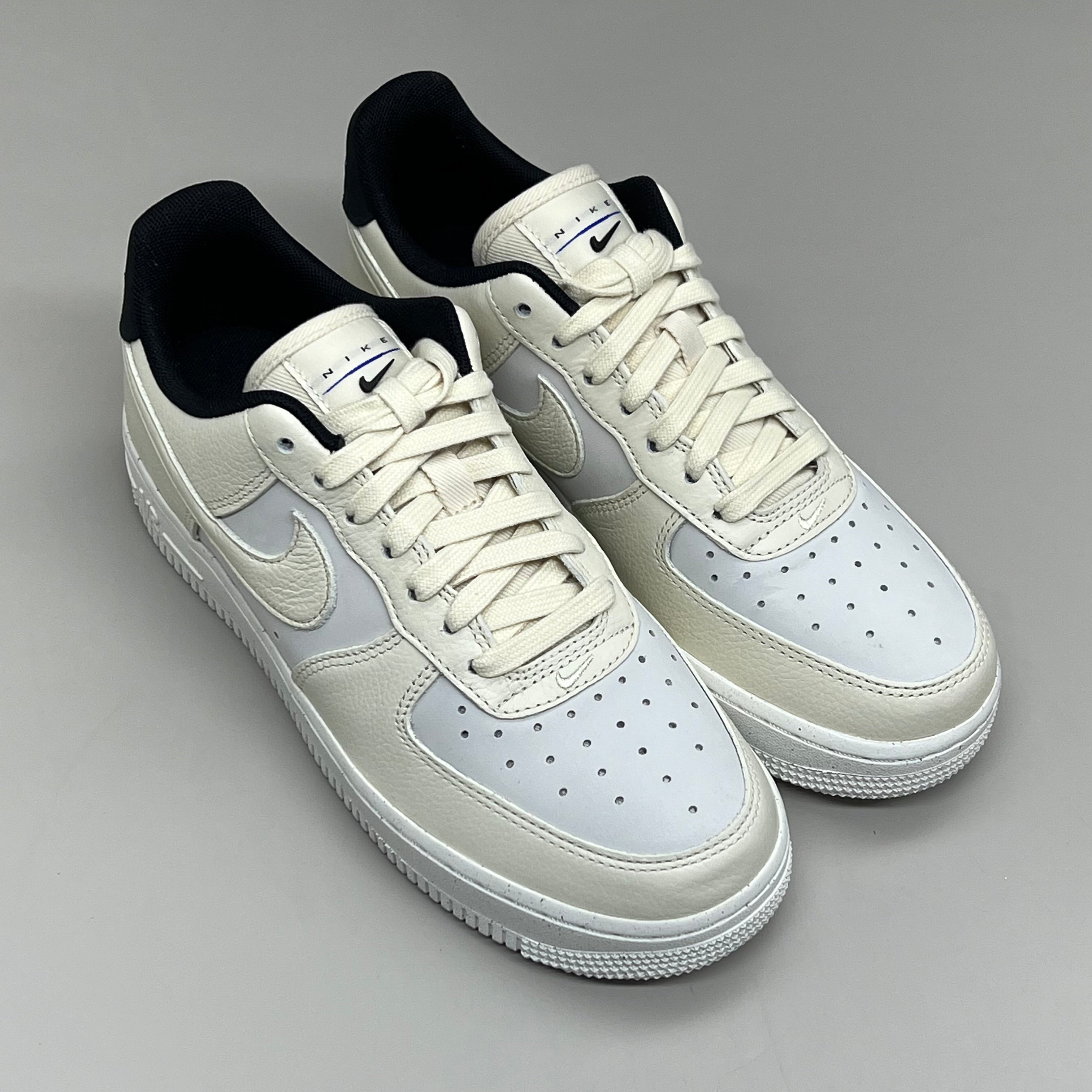 NIKE Air Force 1 07' LX Leather Shoes Sz Women's 9 Sail/Coconut Milk-Black DZ2708 101