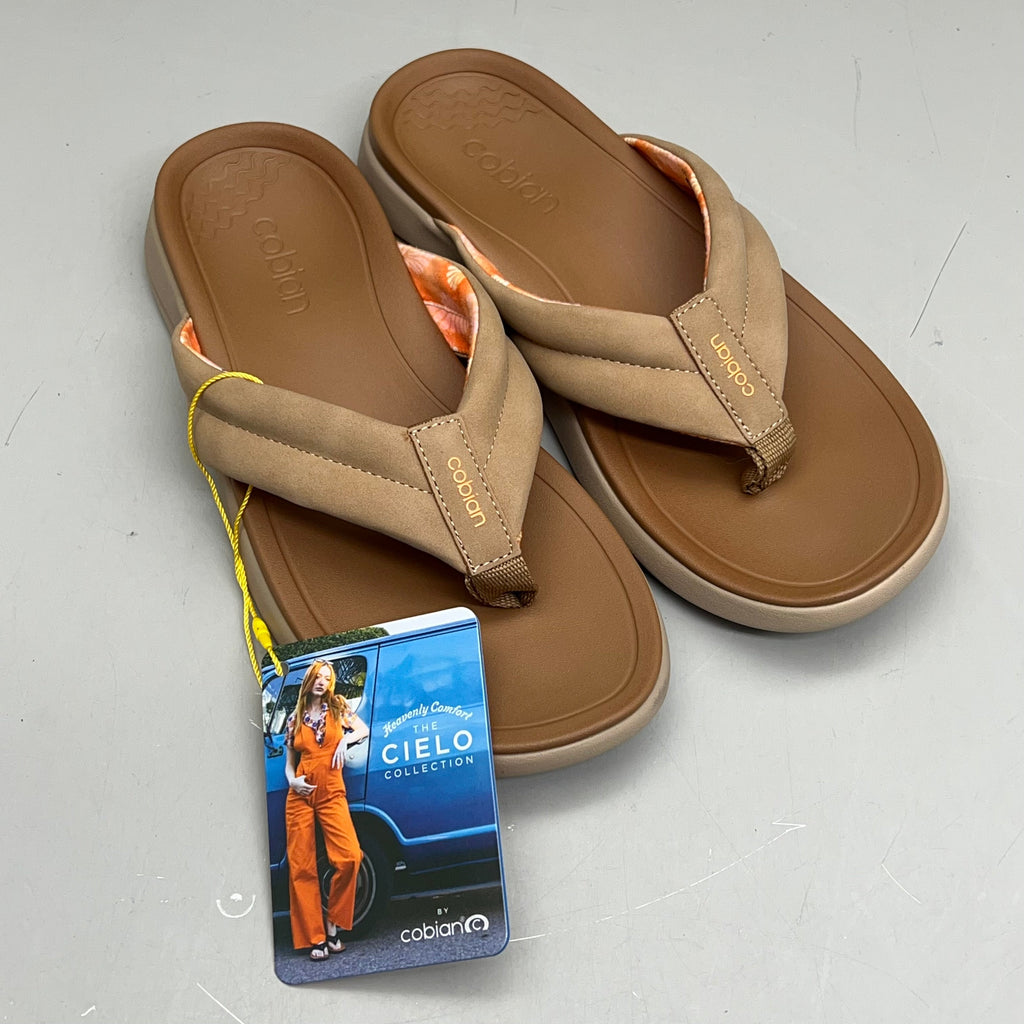 COBIAN Darby Synthetic Suede Strap Sandals Women's Sz 8, EU 38 Tan DAR24-230-8