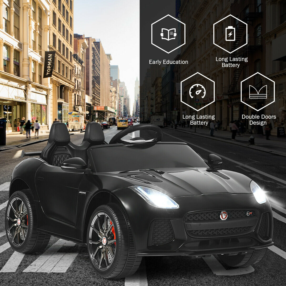 12V Jaguar F-Type SVR Licensed Kids Ride On Car