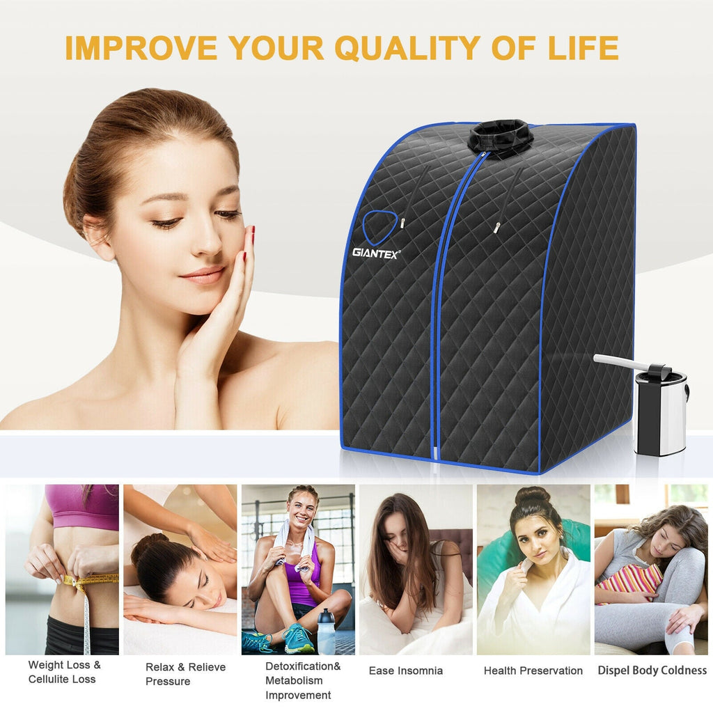 Portable Personal Steam Sauna Spa with 3L Blast-proof Steamer Chair