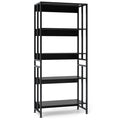 5-Tier Bookshelf with Adjustable and Tiltable Shelves
