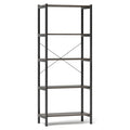 5-Tier Industrial Bookshelf Display Storage Rack with Metal Frame