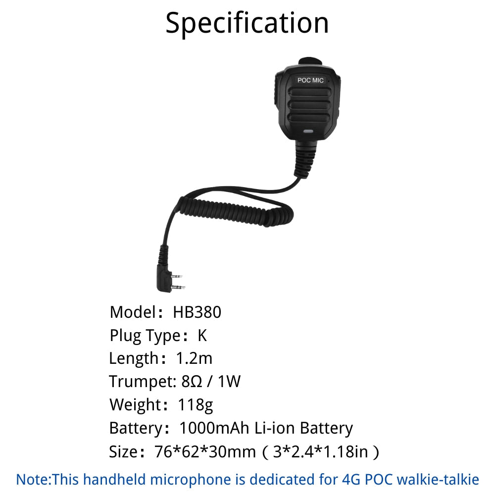 Ruyage Radio Handheld Microphone For Nationwide PTT Walkie-Talkie