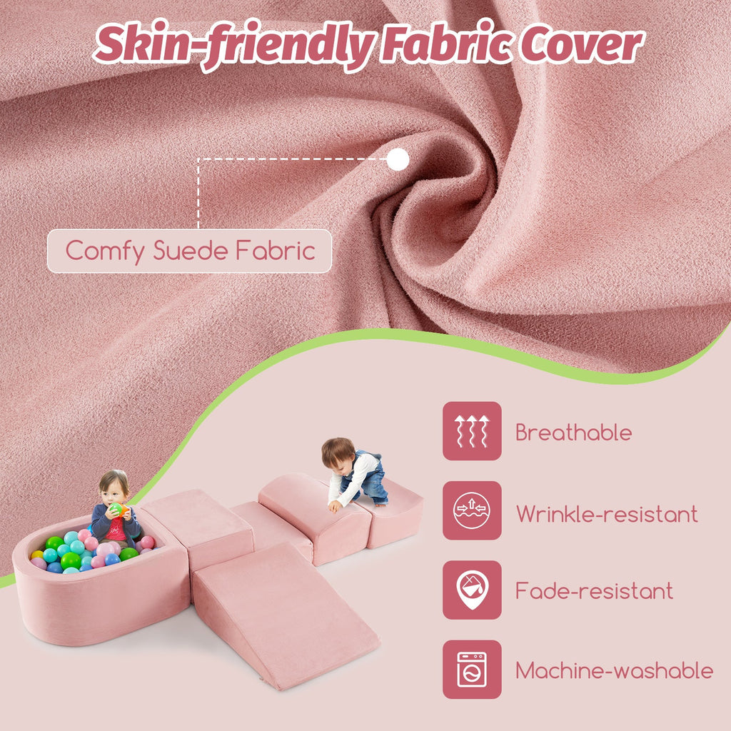 5-Piece Climb and Crawl Playset with Ball Pit for Kids