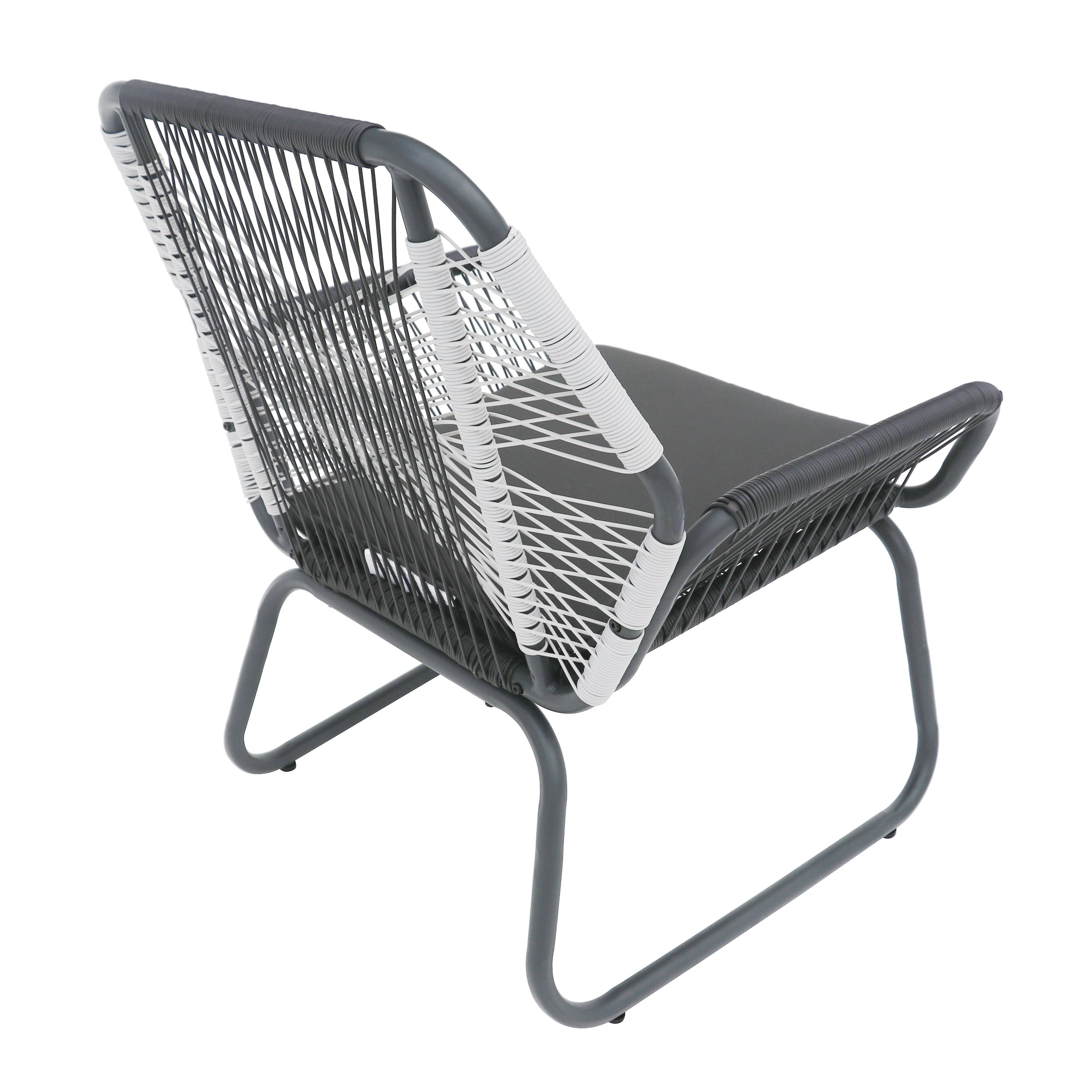 Set of 2 Woven Rattan Outdoor Club Chairs with Cushions