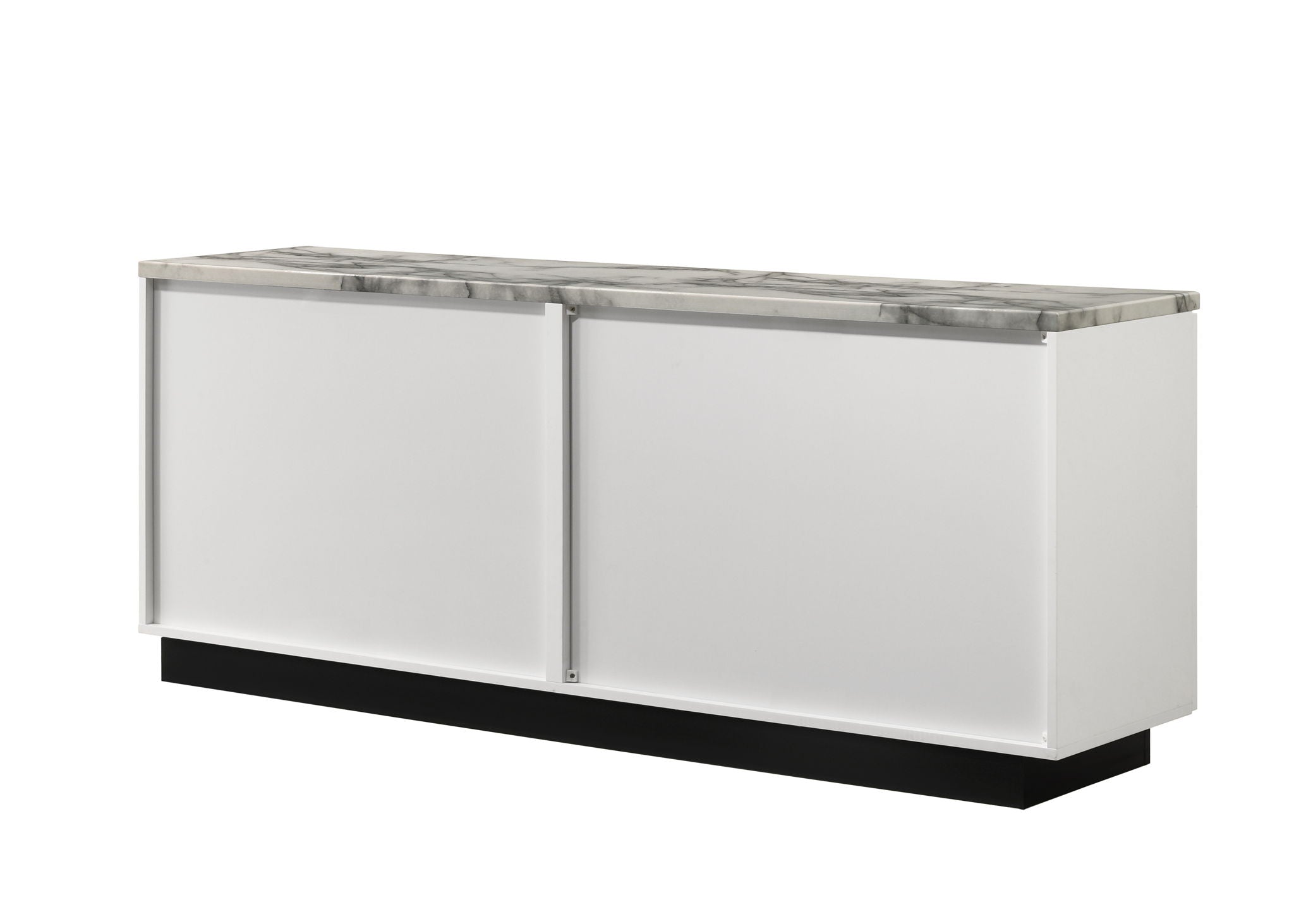 Matilda Cabinet Console Table with White Faux Marble Top