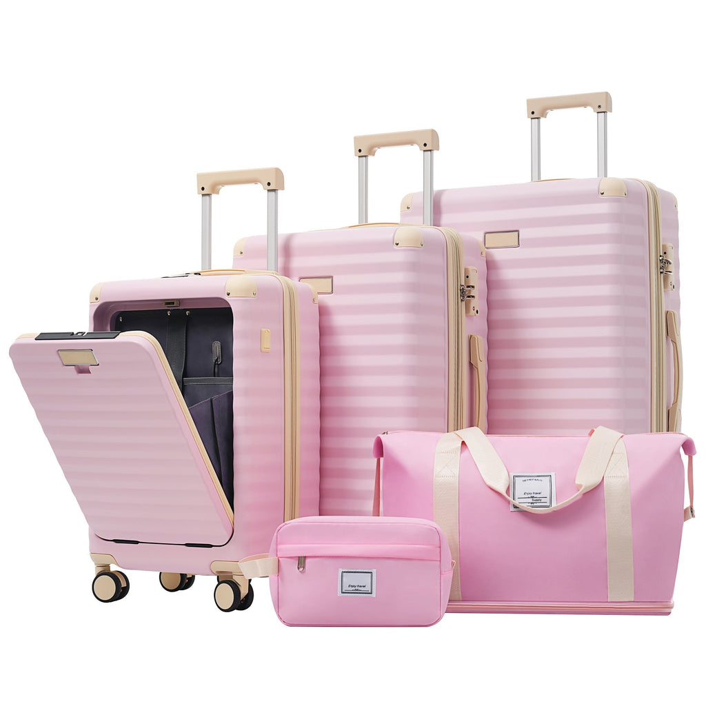 Deluxe 5-Piece Hard-Side Luggage Set with USB and TSA Security