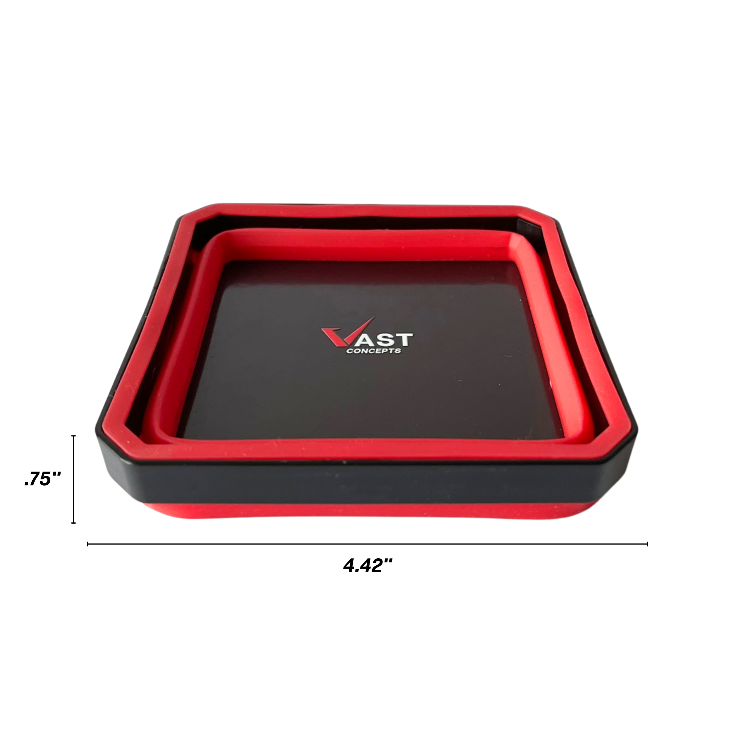 Expandable Silicone Magnetic Parts Storage Bin | Collapsable Magnetic Parts Bin - Red