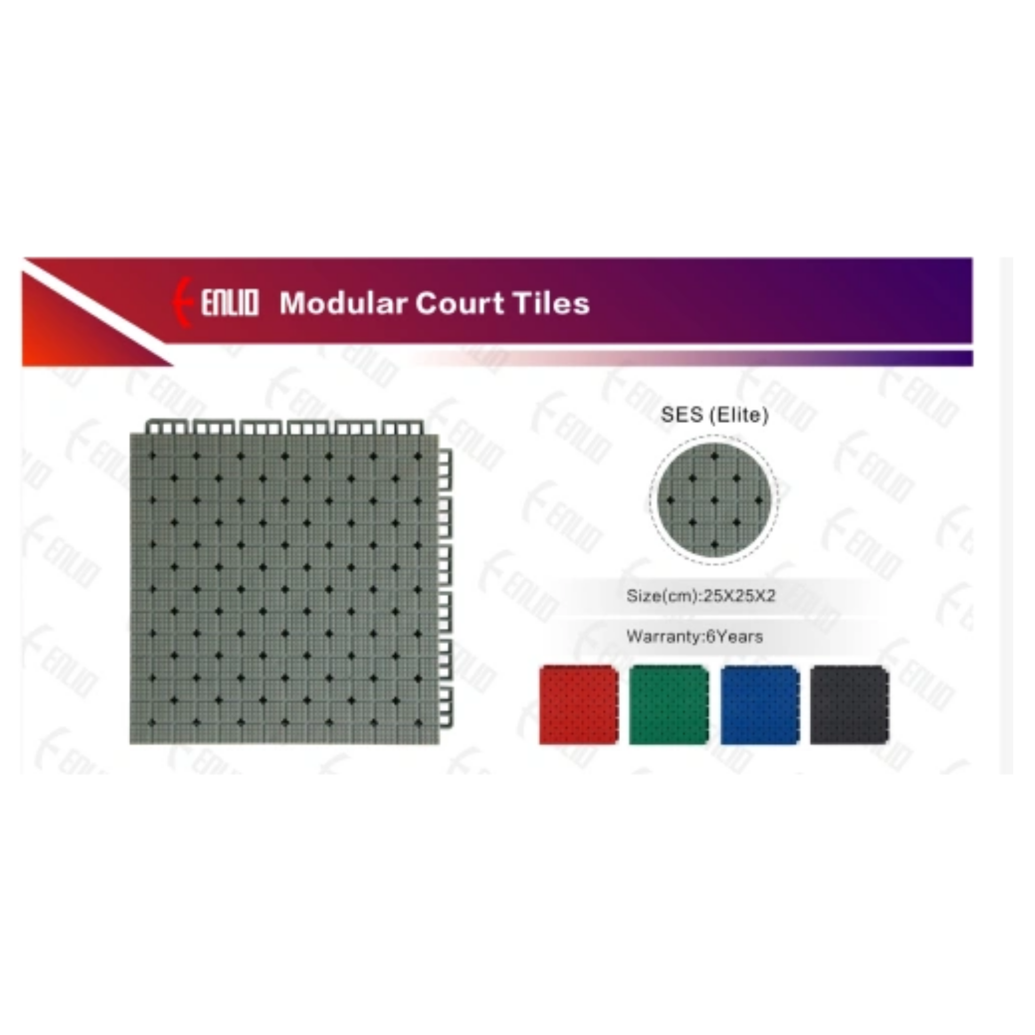 USA Enlio Official 3X3 Basketball Court – FIBA Certified – 20' x 20' Pro Kit