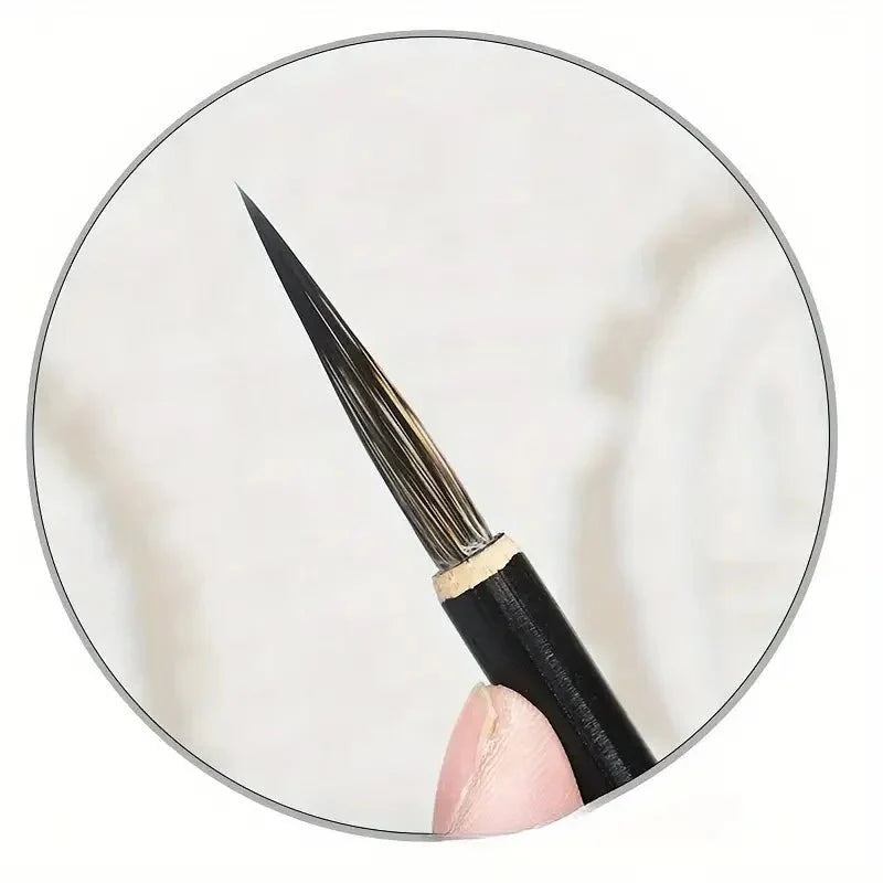 6-Piece Chinese Calligraphy Brush Set | Traditional Weasel, Mouse Whisker, and Stone Badger Hair Painting Pens with Bamboo Handles