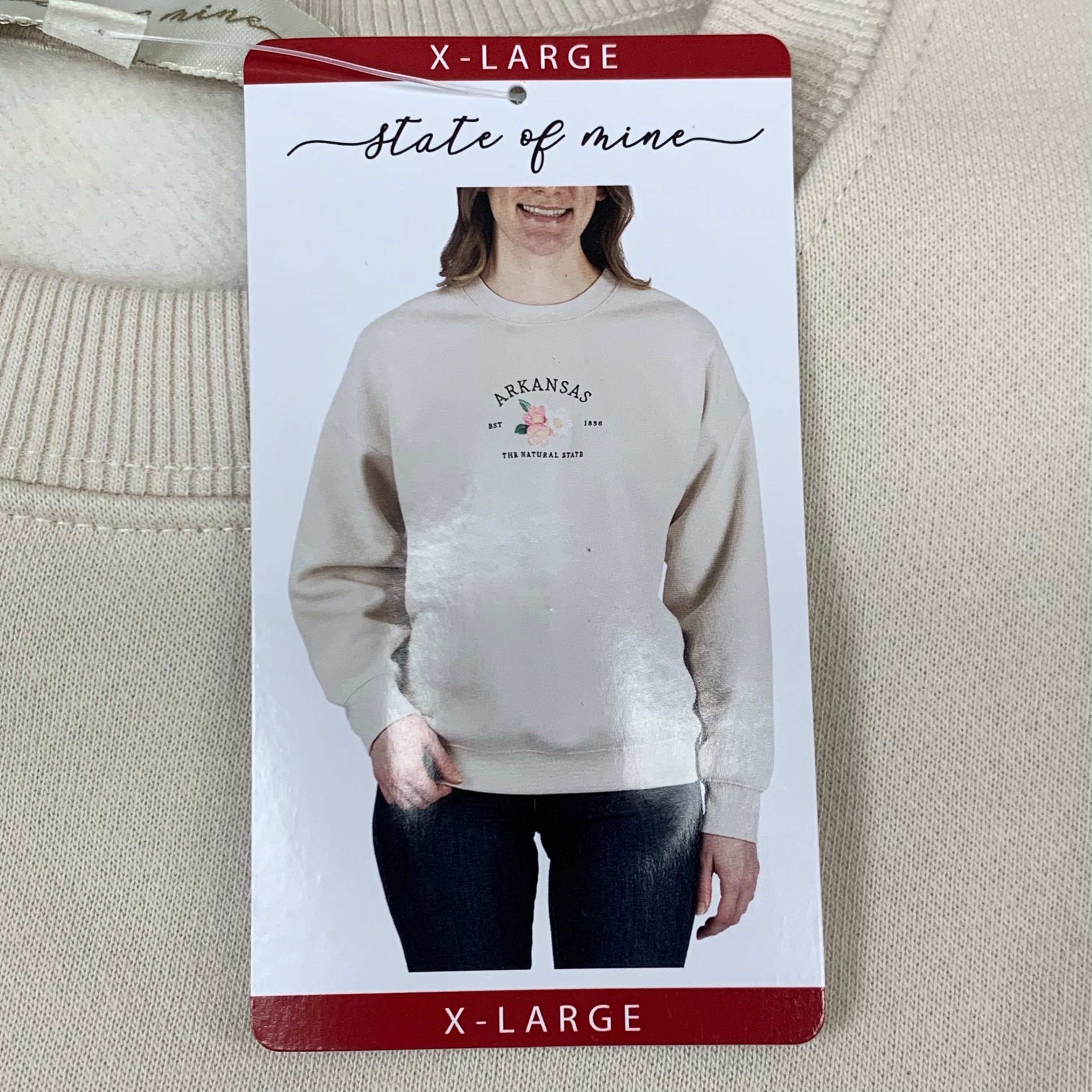 STATE OF MINE Women's Texas Lone Star State Sweatshirt Sz-XLarge Stone 15711