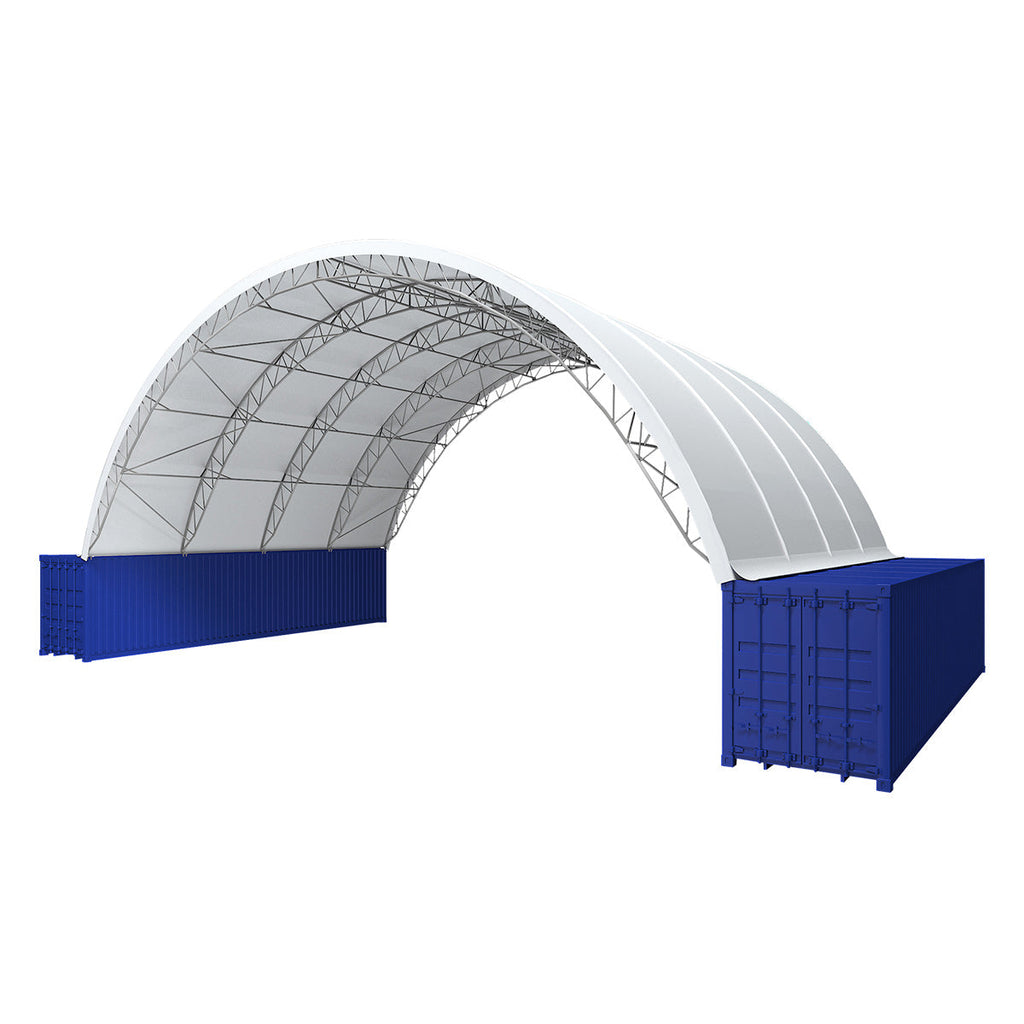 Reinforced 60'x40'x22' Double Truss Container Canopy Shelter